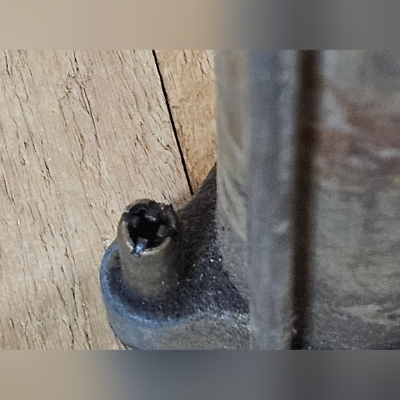 GOLDEN ROD ANTIQUE METAL WOOD BICYCLE PUMP - INCOMPLETE - NO HOSE - USE AS DECOR - Picture 7 of 8